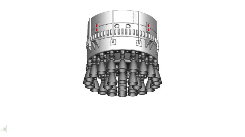 Booster Raptor Engines Assembly - Morethan3d